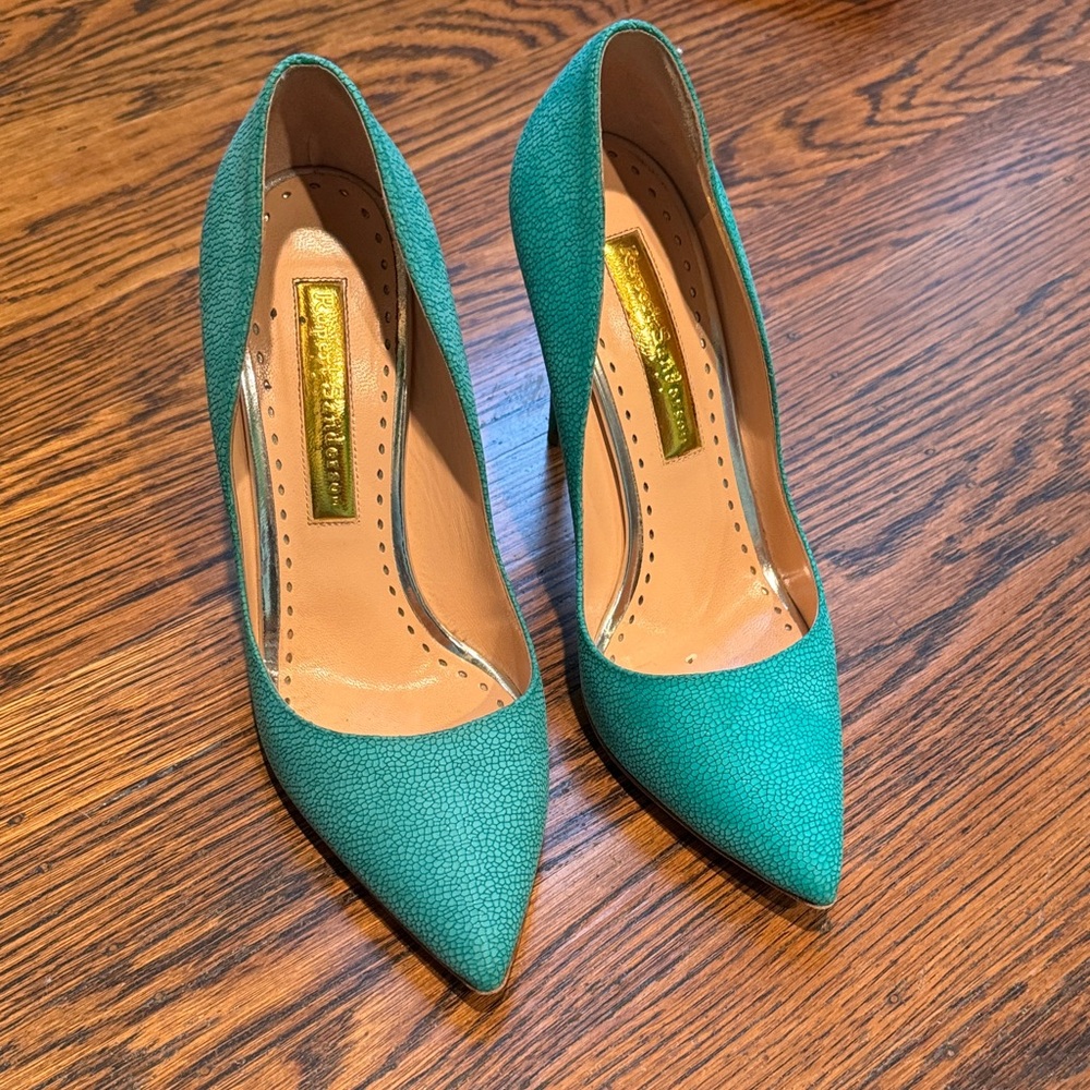 Rupert Sanderson Turquoise Heels